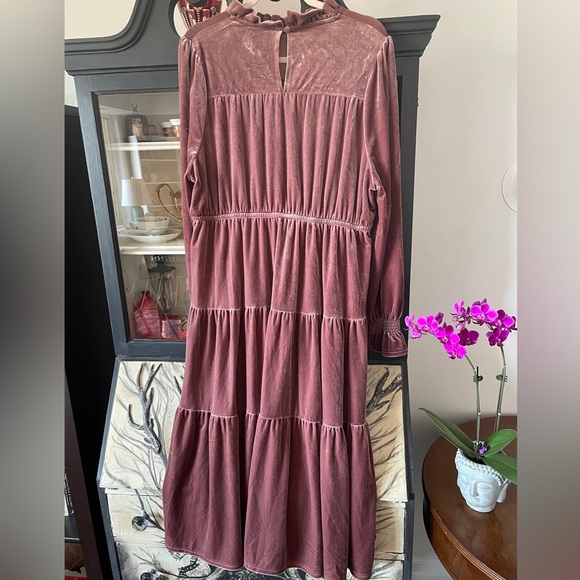 Silky Velvet Ruffled Midi - Picture 3 of 3